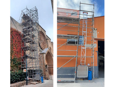 Material hoist for tubular scaffolding